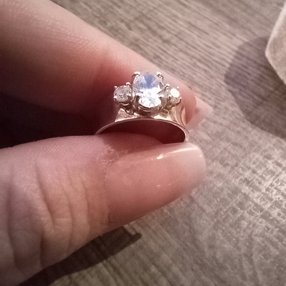 Silver Ring with Crystal Accents